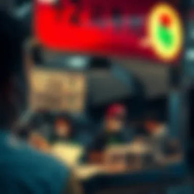 Currency Exchange in Action Currency exchange booth displaying US dollars and Indonesian rupiah