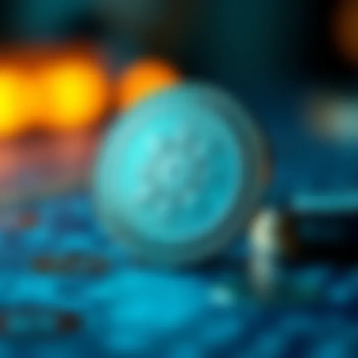 Symbol of Digital Ownership A close-up of a unique NFT token symbolizing digital ownership.