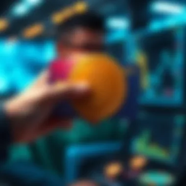 A digital representation of cryptocurrency rewards being added to a cash back account