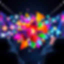 A digital art piece showcasing vibrant colors and abstract shapes, symbolizing creativity in the NFT space.