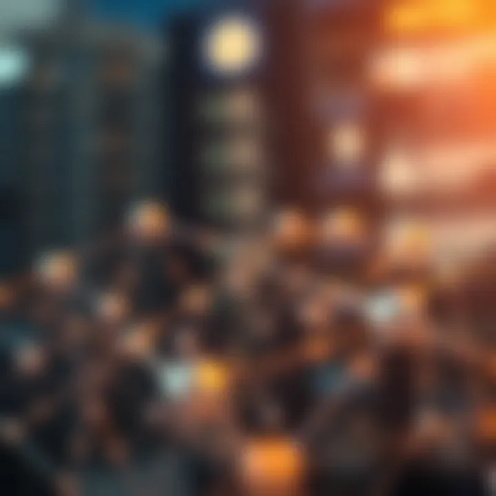 Interconnected Nodes in Blockchain A visual representation of blockchain technology with interconnected nodes