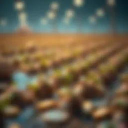 Visual representation of stablecoin yield farming concept
