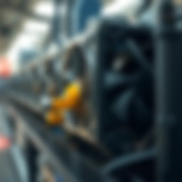 Detailed View of Antminer Technology Close-up of a water-cooled Antminer unit