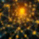 An abstract representation of cryptocurrency networks and blockchain technology