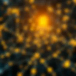 An abstract representation of cryptocurrency networks and blockchain technology