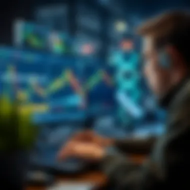 Engaging in Online Trading Platforms Person using a computer for online trading