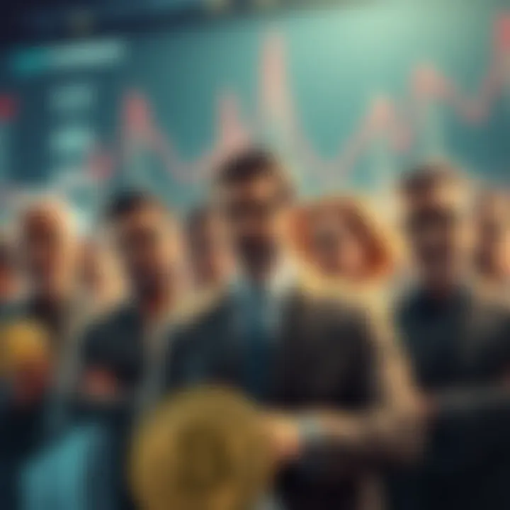 A creative depiction of a diverse group of investors