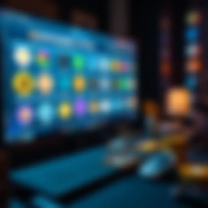 Diverse Cryptocurrency Options An overview of various cryptocurrencies displayed on a screen