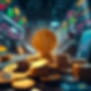 Cryptocurrency Asset Exchange Visualization Illustration of cryptocurrency assets exchange