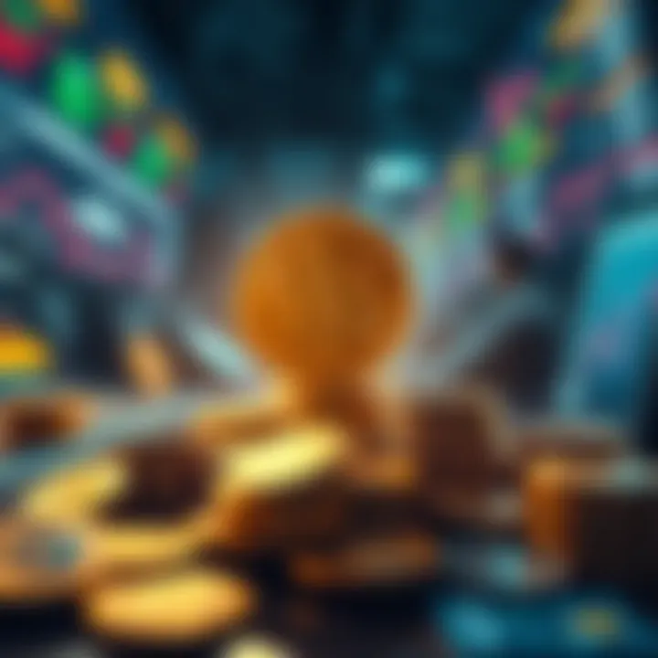 Cryptocurrency Asset Exchange Visualization Illustration of cryptocurrency assets exchange