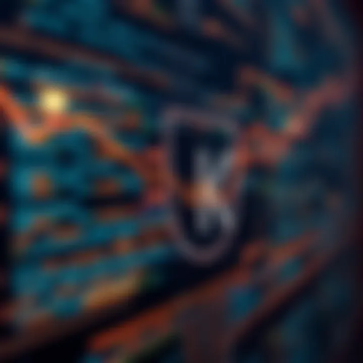 Blockchain Coding and Data Exchange A close-up view of blockchain coding and digital data exchange