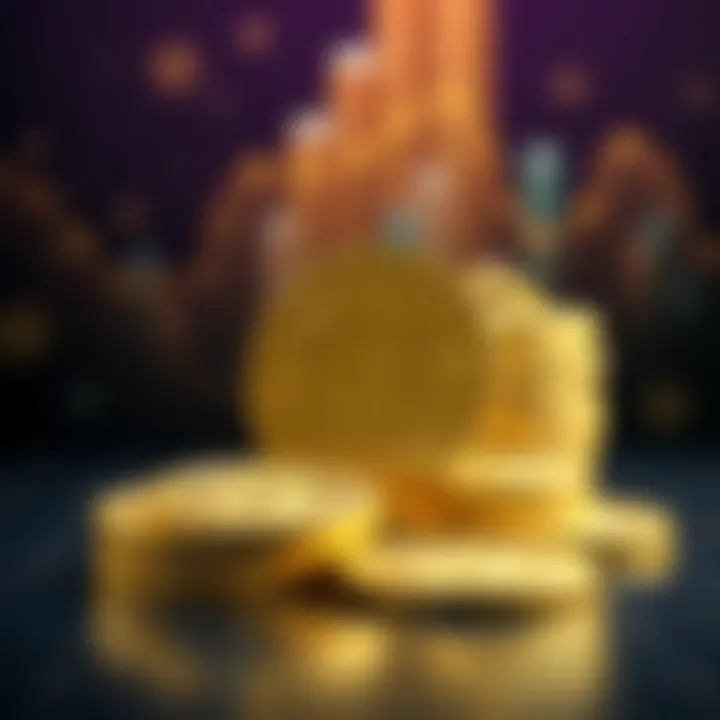 Digital Coins of Profitability Illustration of digital coins representing profitability