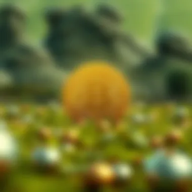 Innovative Cryptocurrency Landscape with Agriculture Coins Innovative cryptocurrency graphics representing agriculture coins