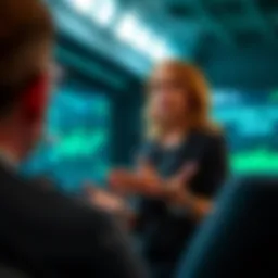 Cathie Wood giving a presentation on investment strategies