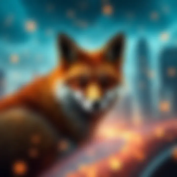 Conceptual artwork showing future potential of Fox crypto in society.