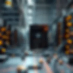 Conceptual illustration of cryptocurrency mining